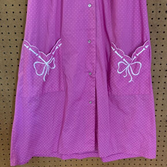 Vintage Laura Dee Intimates Slip Night House Dress Dainty Cottagecore Purple Bow - Picture 3 of 9
